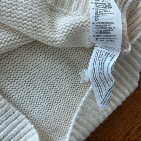 Abercrombie Sweater Women L Pullover Ivory Burgundy Fair Isle Nordic Pink Cotton - Picture 4 of 6